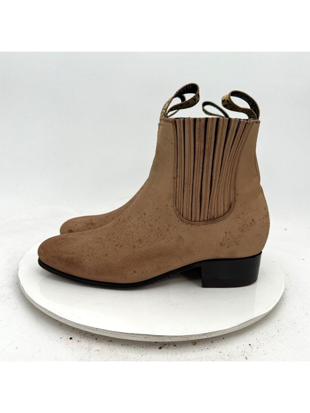 El Canelo Men Size Mex 25 US 6 Brown Tan Suede Leather Side Elastic Chelsea Boot